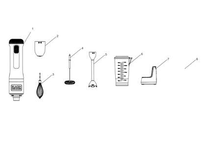 Exploded Diagram A Diagram and Parts List for BCKM1013KS10 Type 1 Black and Decker Blender